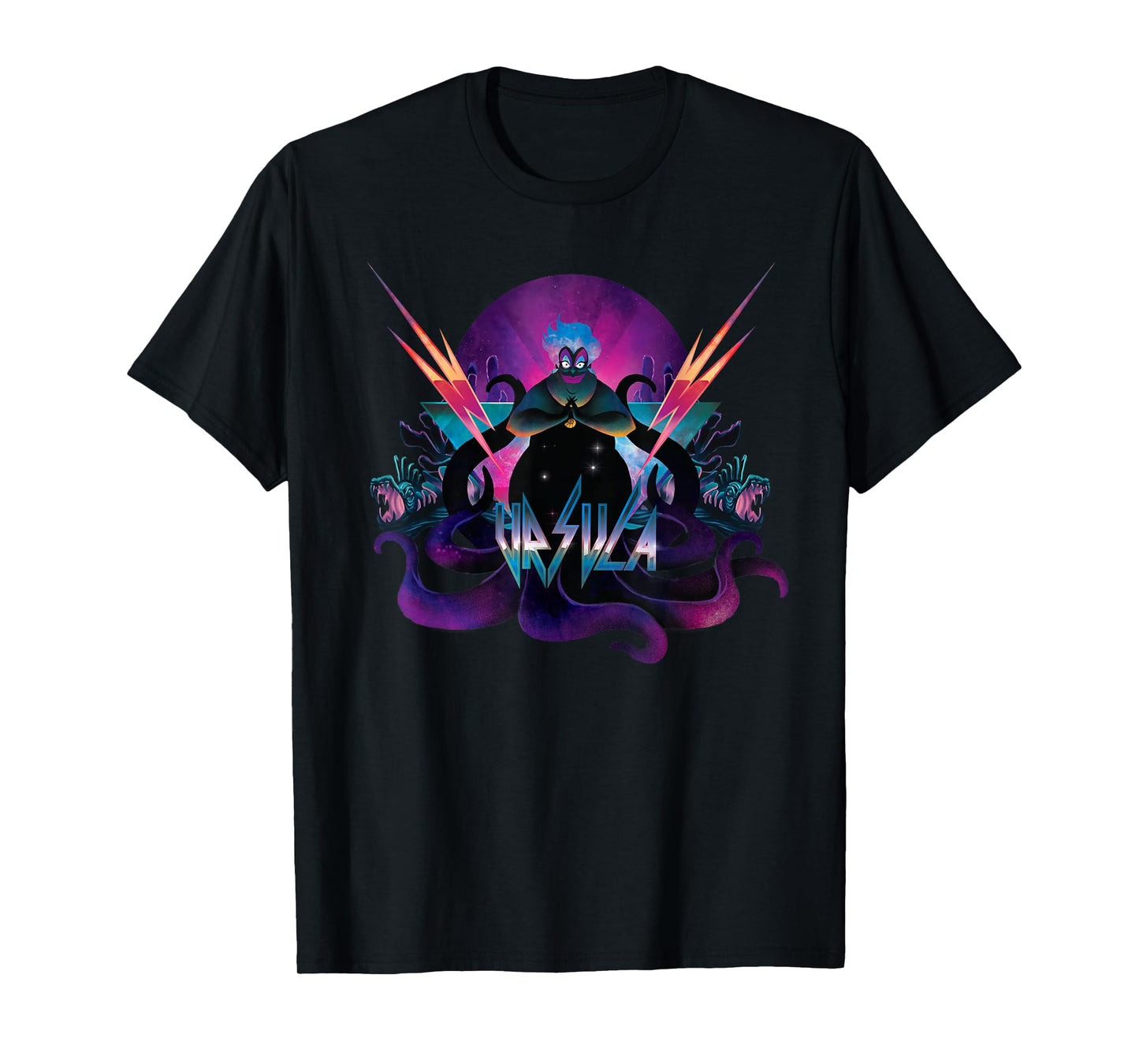 Disney Villains Ursula 90s Rock Band Neon T-Shirt