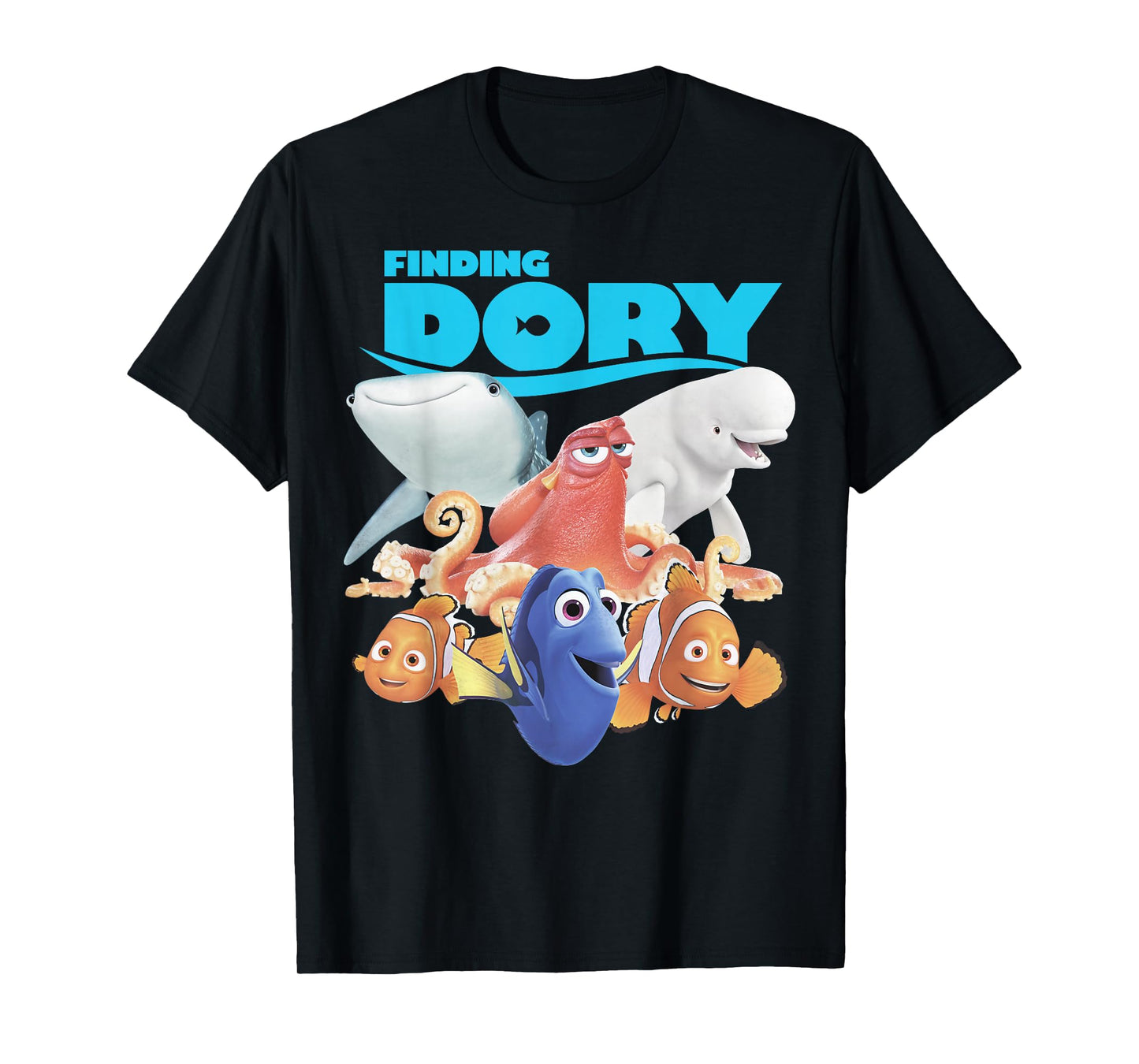 Disney Pixar Finding Dory Nemo & The Crew Movie Poster T-Shirt