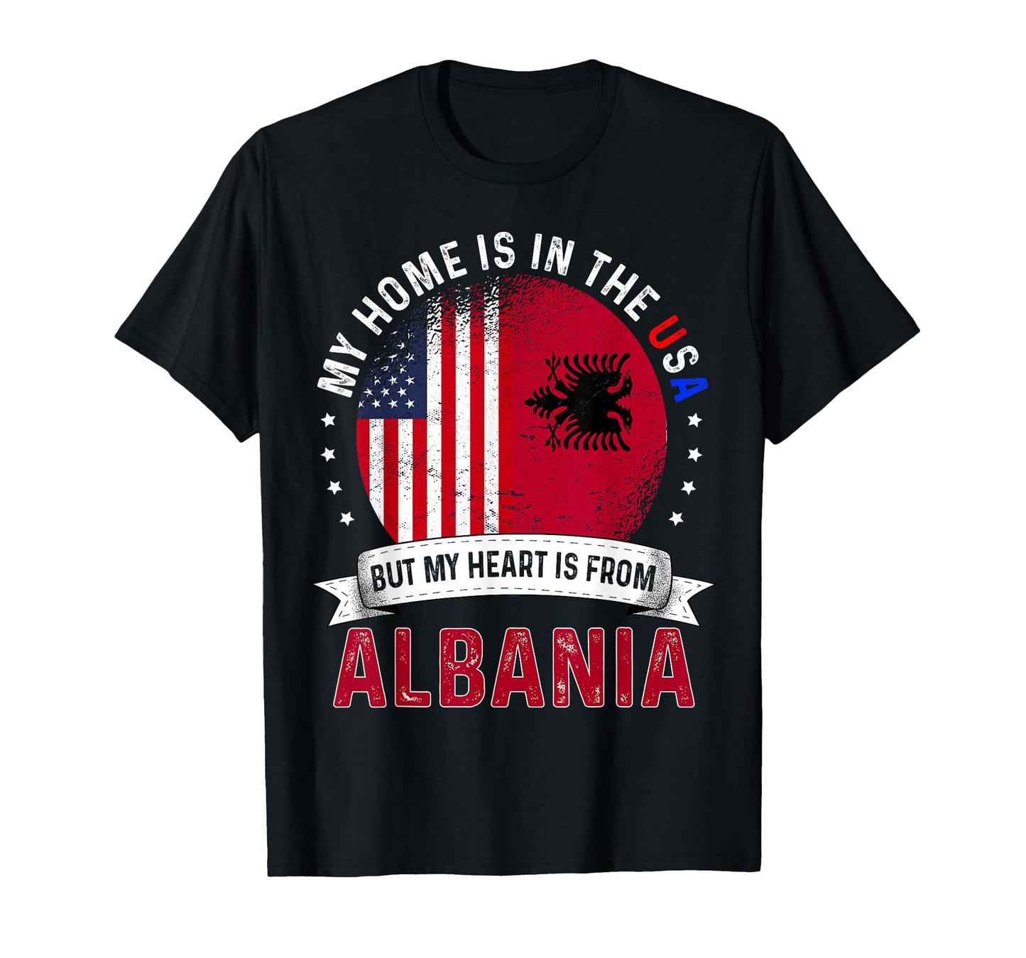 Albanian American Patriot Heart is from Albania Flag T-Shirt