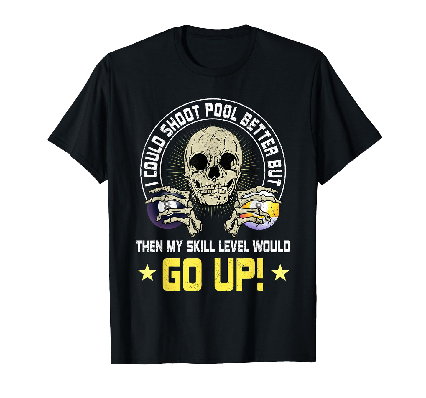 Billiards Skull Pool Snooker Billiard Ball Table Nine-ball T-Shirt