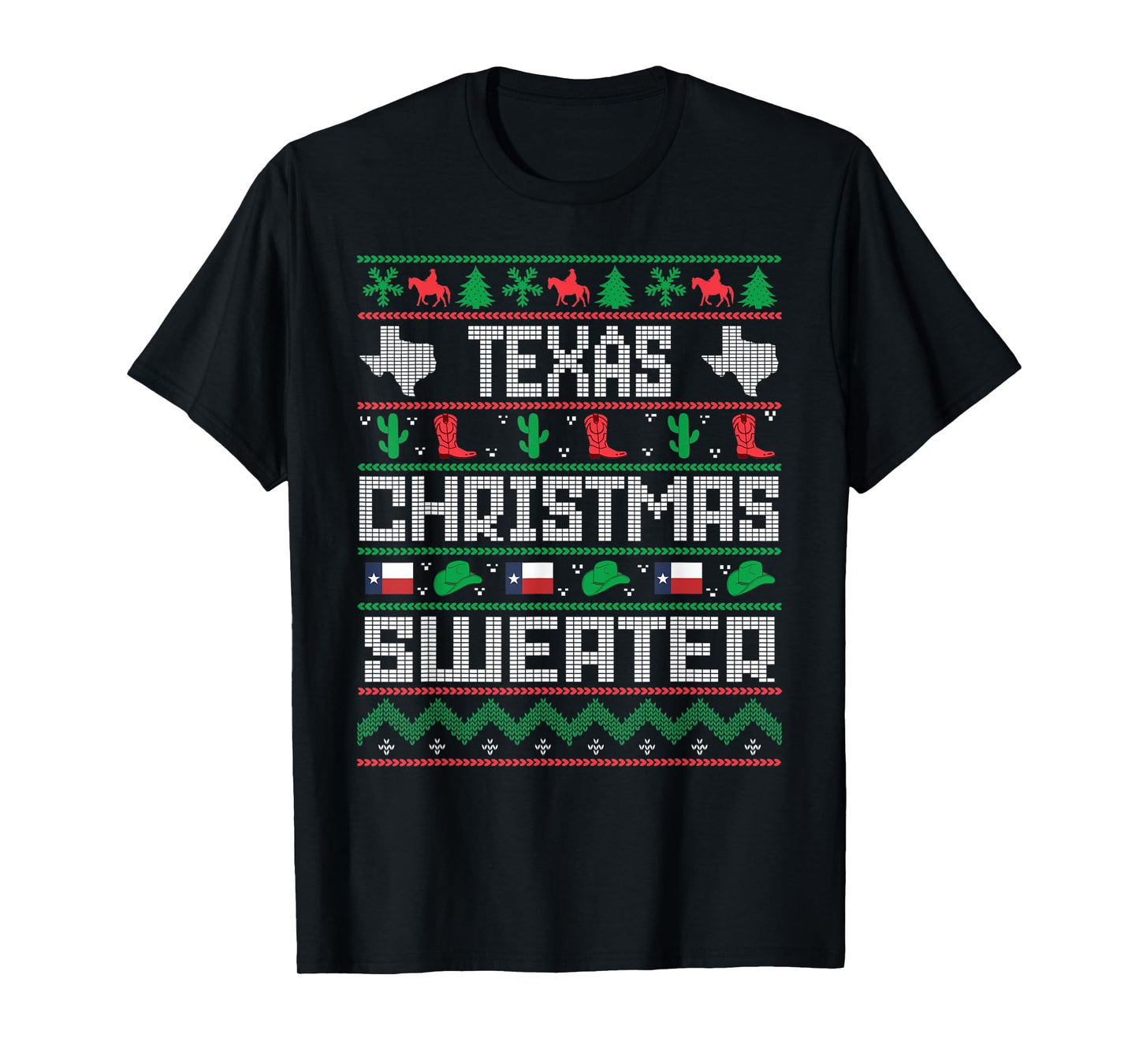 Texas Christmas Sweater Tacky Ugly Cowboy Texas Sweater T-Shirt