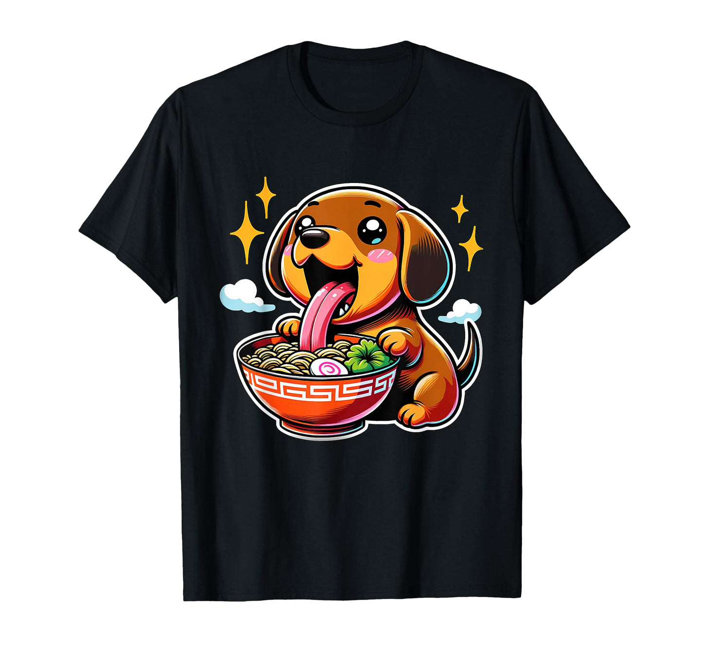 Kawaii Anime Dachshund Dog Ramen T-Shirt