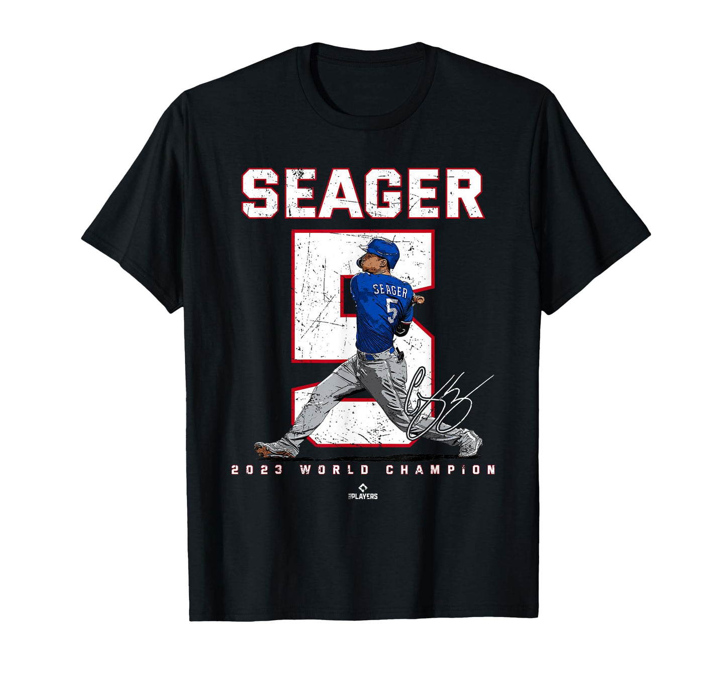 Player Number 2023 World Champion Corey Seager Texas MLBPA T-Shirt