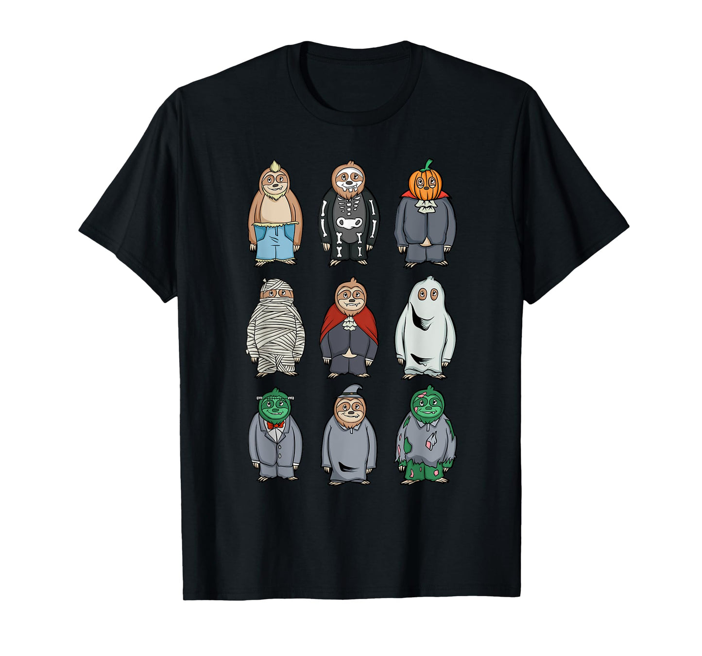 Sloth Halloween as Ghost Mummy Zombie Sloth Kids Boys T-Shirt