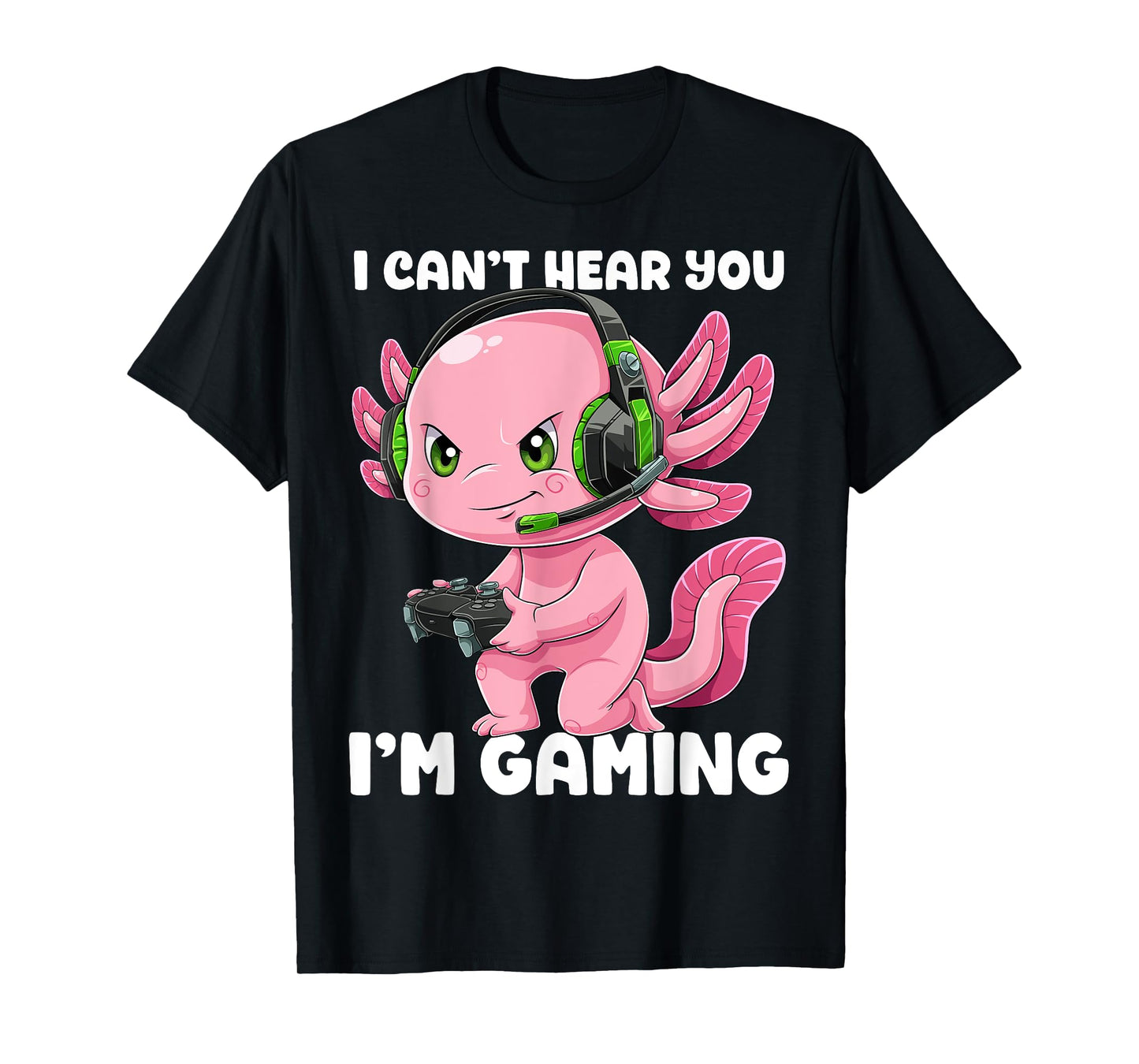Gamer Axolotl Shirt Gamesolotl Fish Gaming Video Gamer Anime T-Shirt