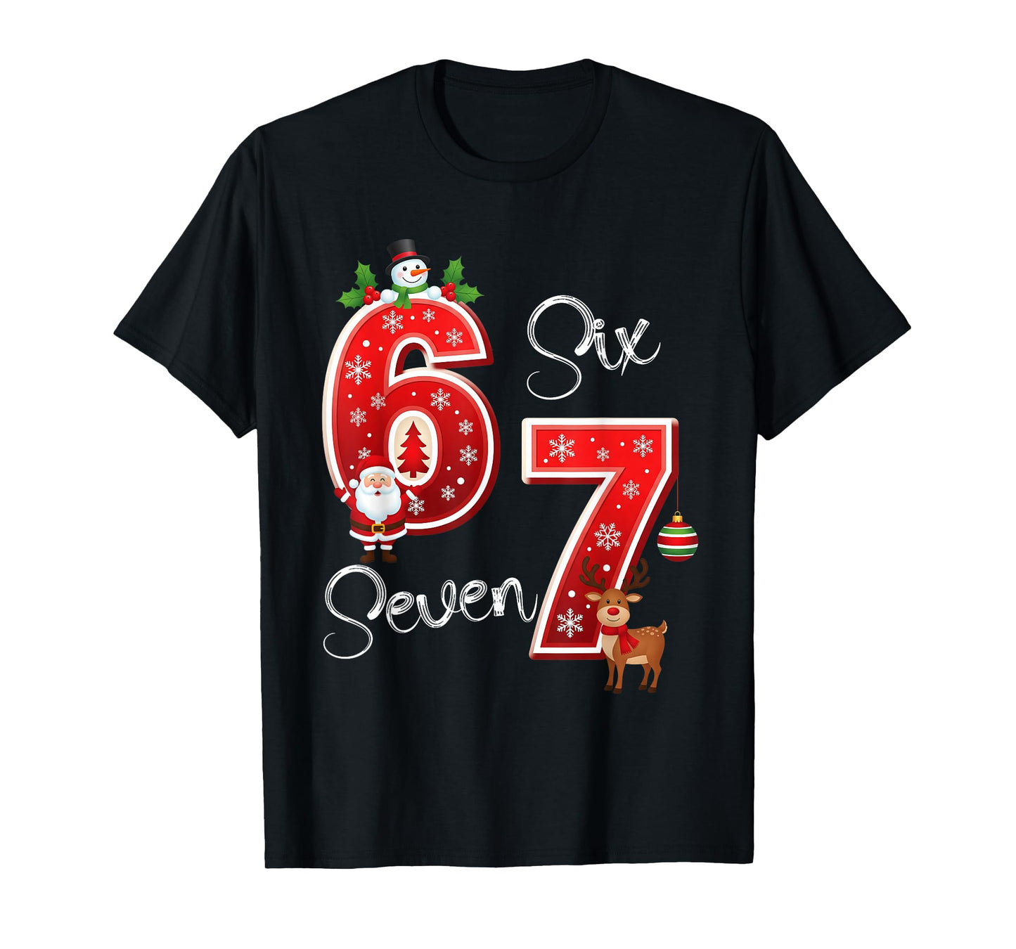 67 Meme Six Seven Christmas Pajamas for Women Men Kids Teen T-Shirt