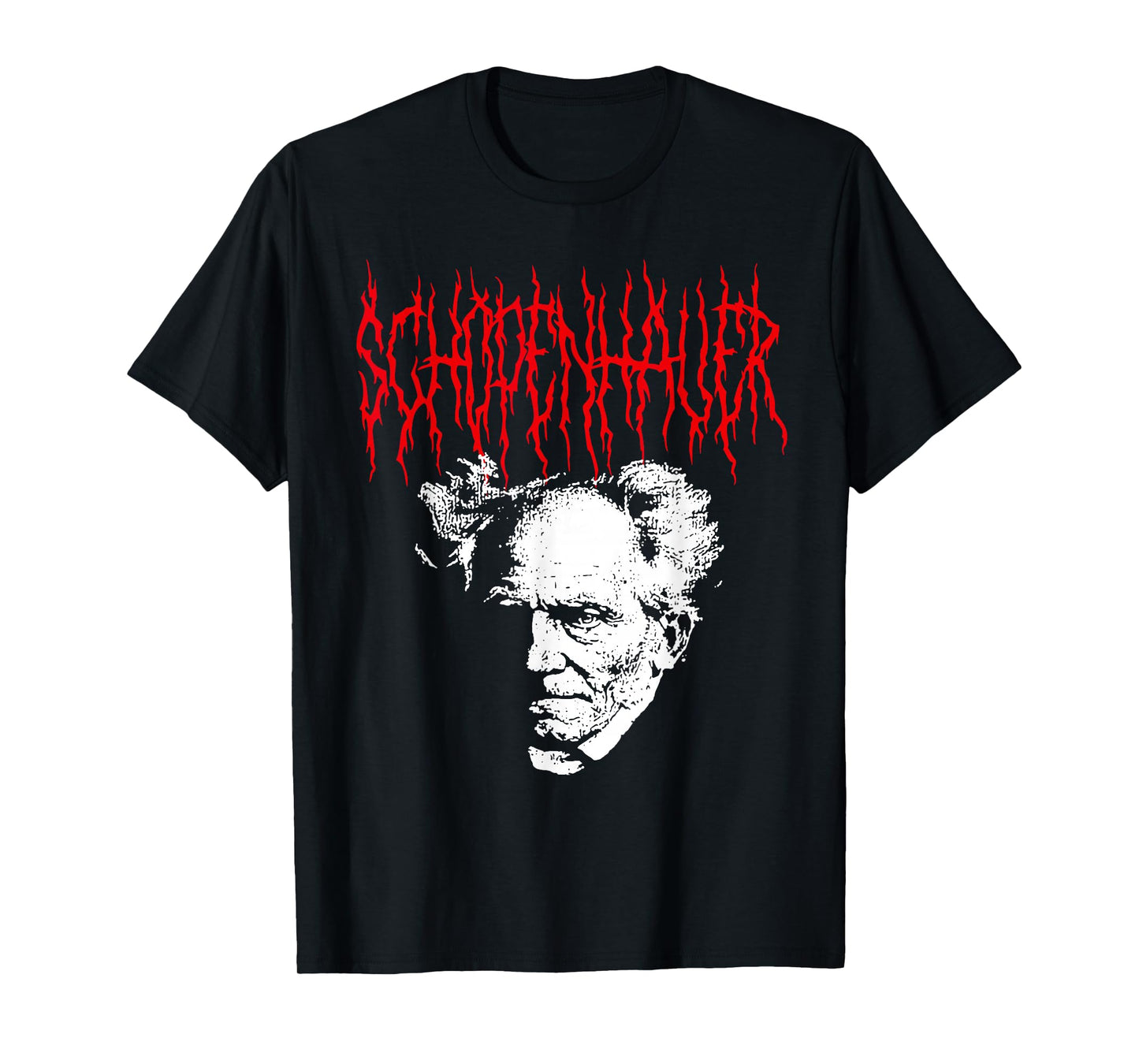 Arthur Schopenhauer Death-Metal Style Philosophy Design T-Shirt