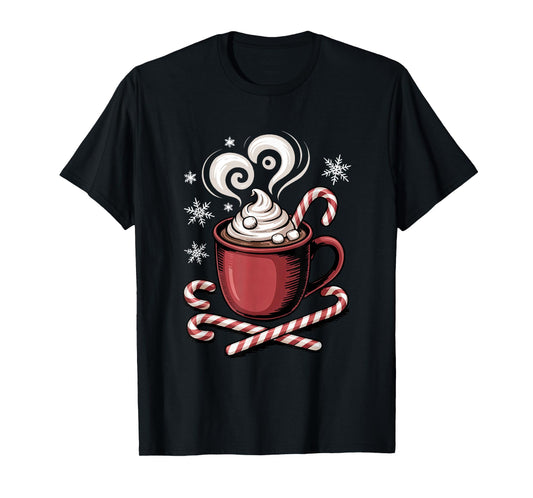 Hot Cocoa Cozy Christmas Candy Cane Lover Hot Chocolate T-Shirt