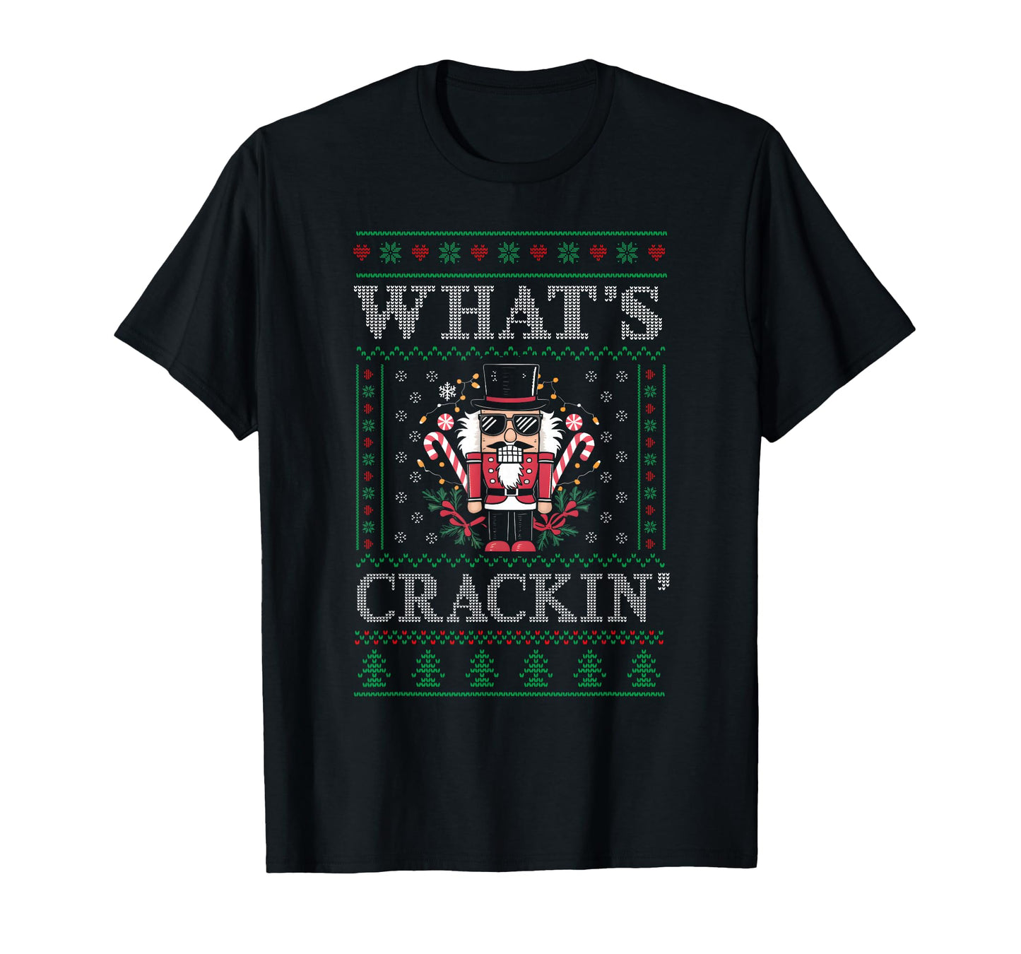 Christmas Nutcracker Whats Crackin Funny Xmas Men Women Kids T-Shirt