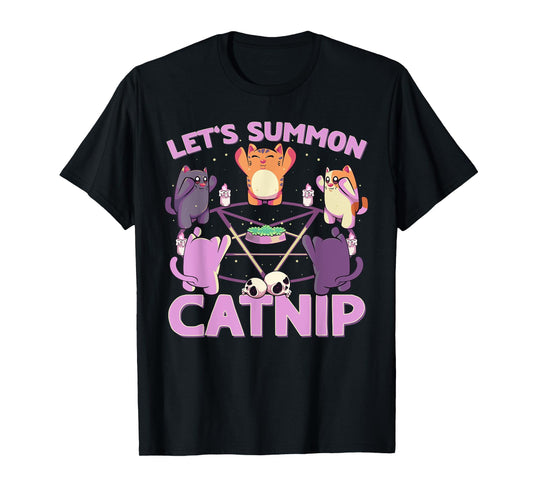 Pastel Goth Kawaii Occult Cats Summon Catnip Nu Goth Cat Men Women T-Shirt