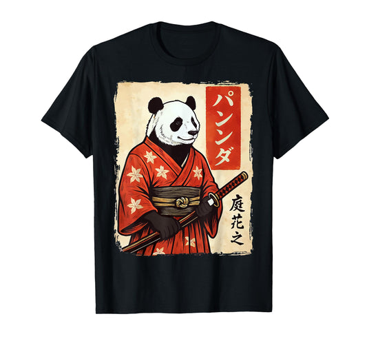 Panda Samurai Japanese Dog Katana T-Shirt