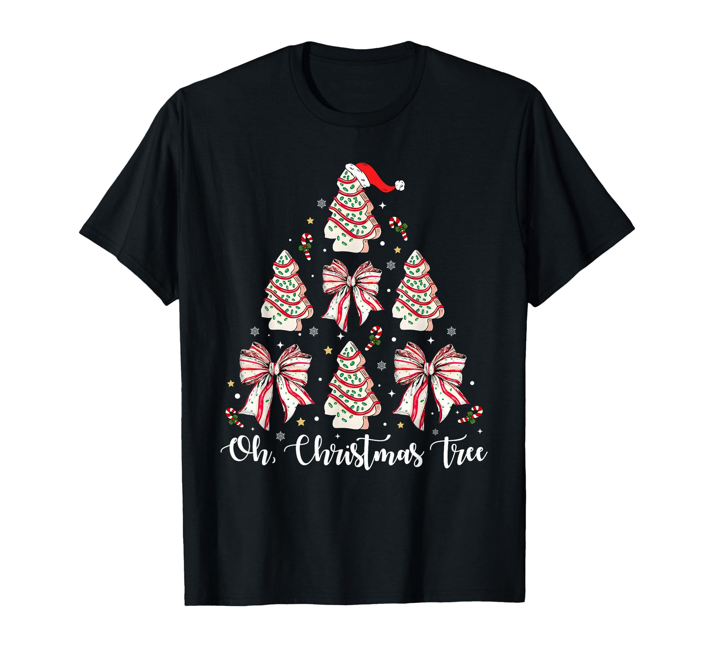 Oh Christmas Tree Cakes Debbie Becky Jen Cake Lovers Xmas T-Shirt
