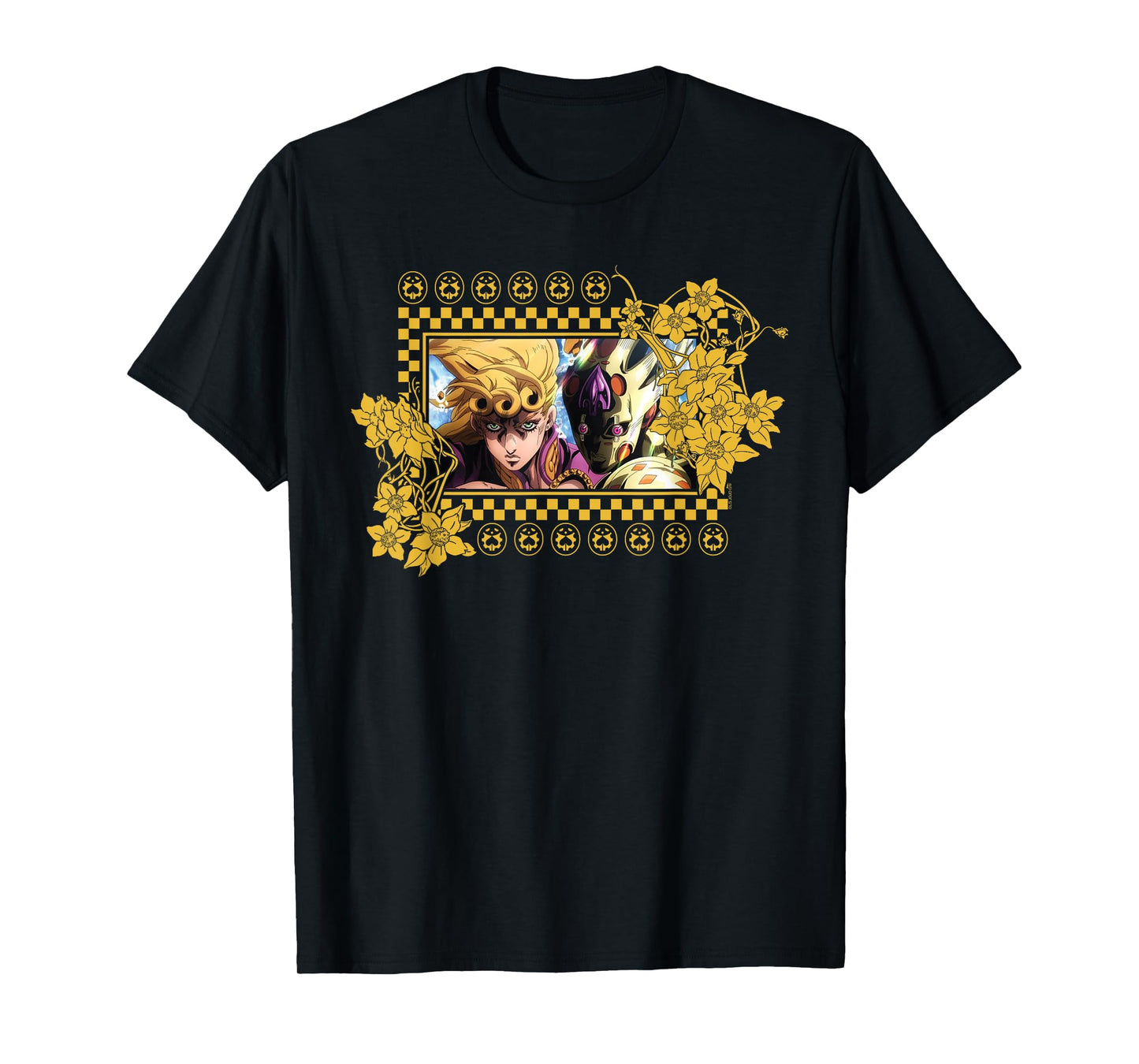 JoJo's Bizarre Adventure Giorno Ornate Gold Leaf Frame Anime T-Shirt