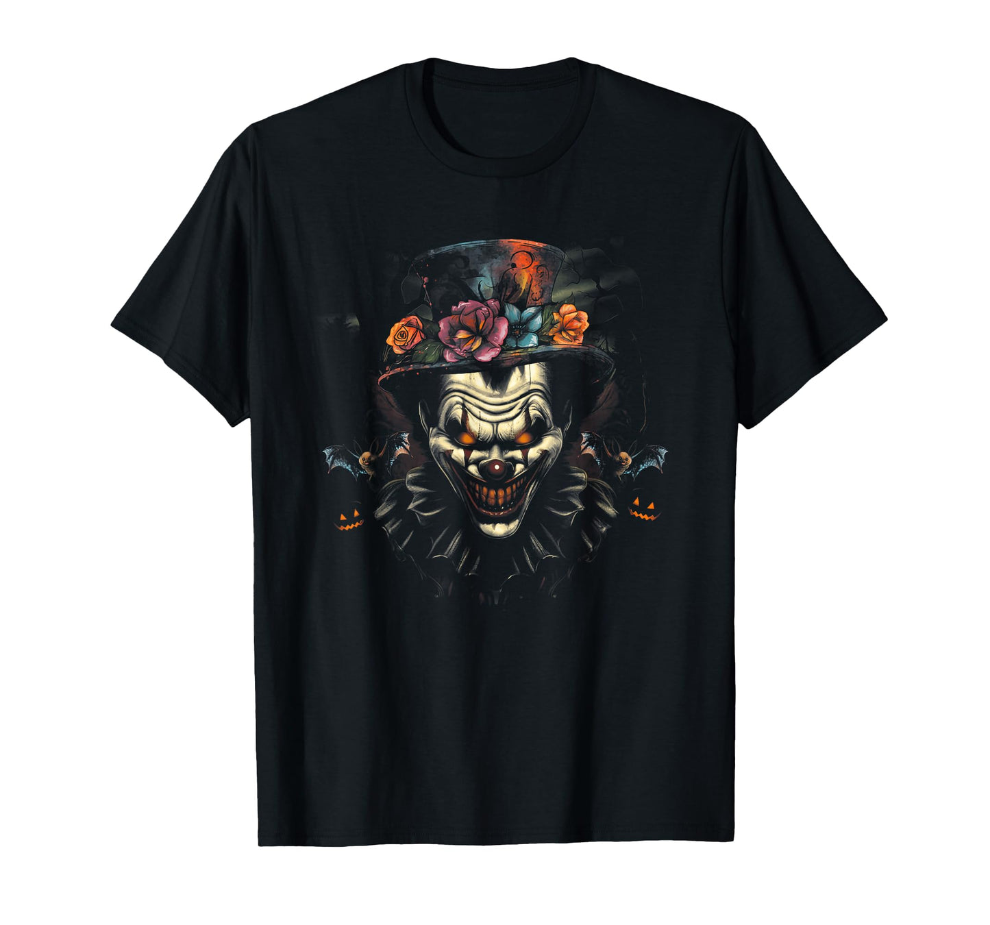 Halloween Scary Evil Clown Mask Horror Face Zombie Costume T-Shirt