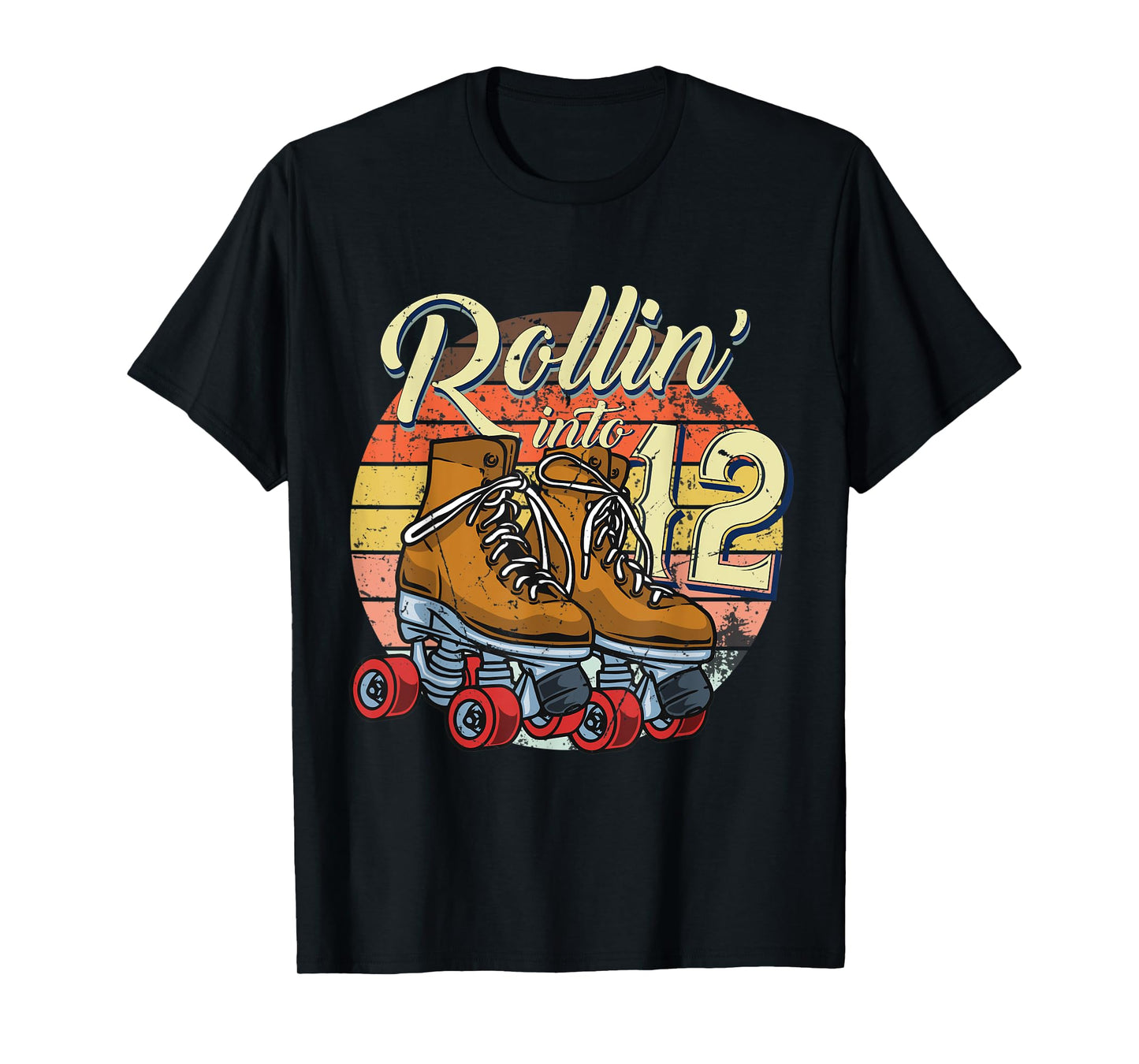12th Bday Outfit 12 Year Old Girl Rolling Into 12 Birthday T-Shirt
