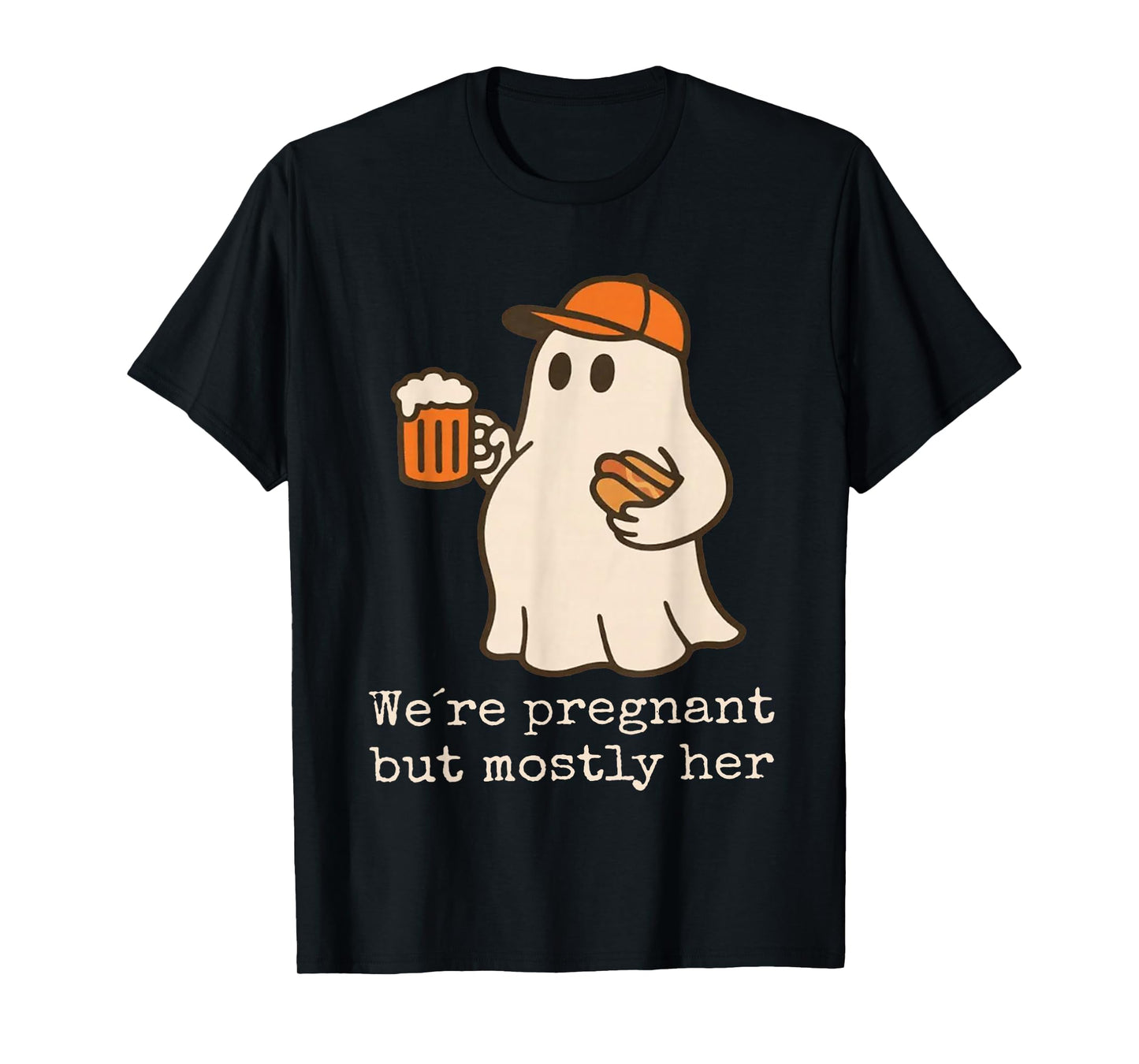 We're Pregnant But Mostly Her Ghost Halloween Couple T-Shirt
