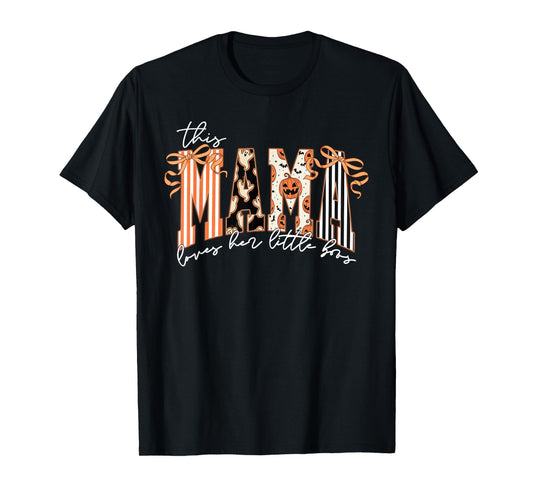 This Mama Loves Her Boos Cute Spooky Halloween Mama Women T-Shirt