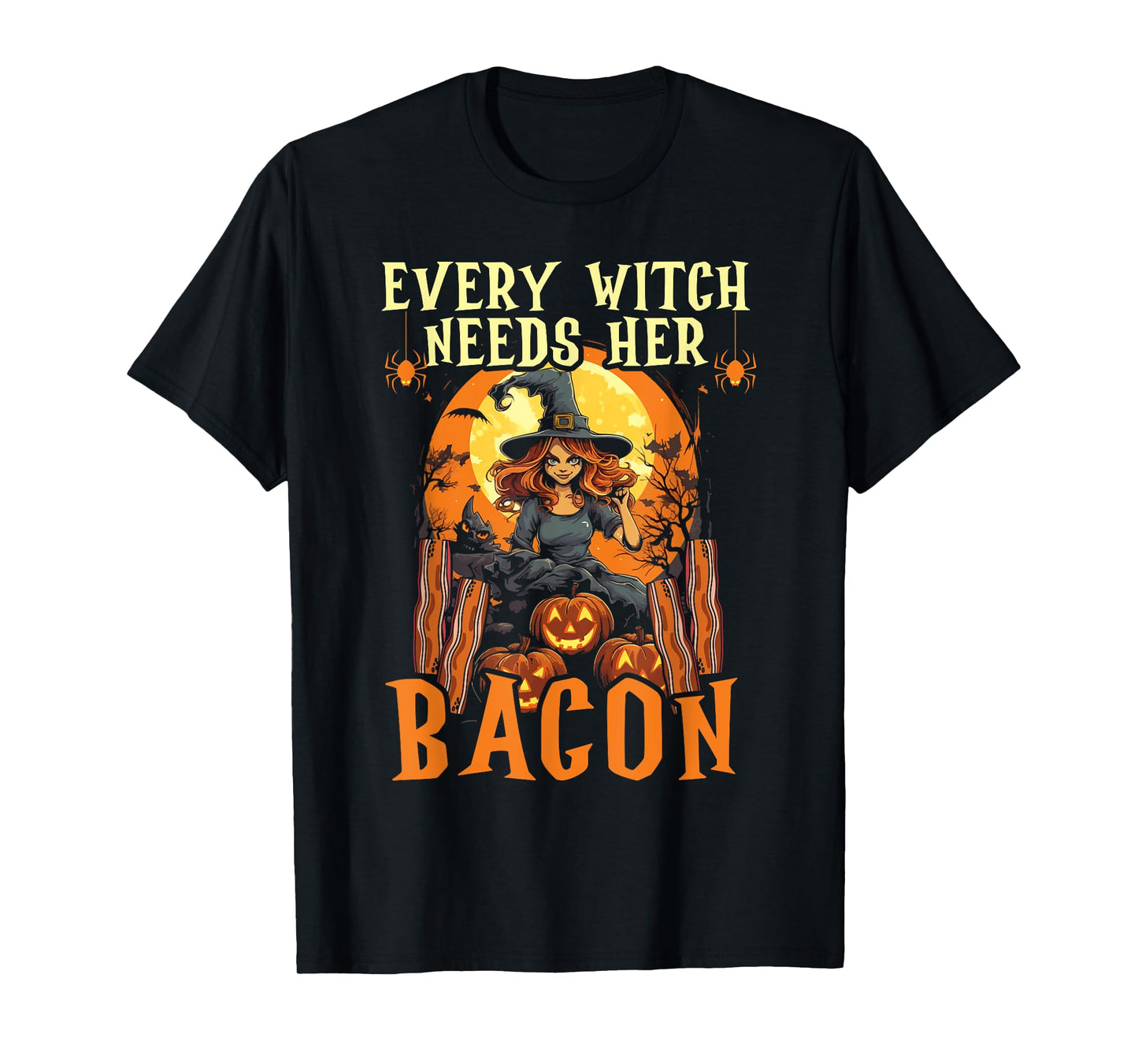 Bacon Halloween Scary Trick Or Treat Spooky Breakfast T-Shirt