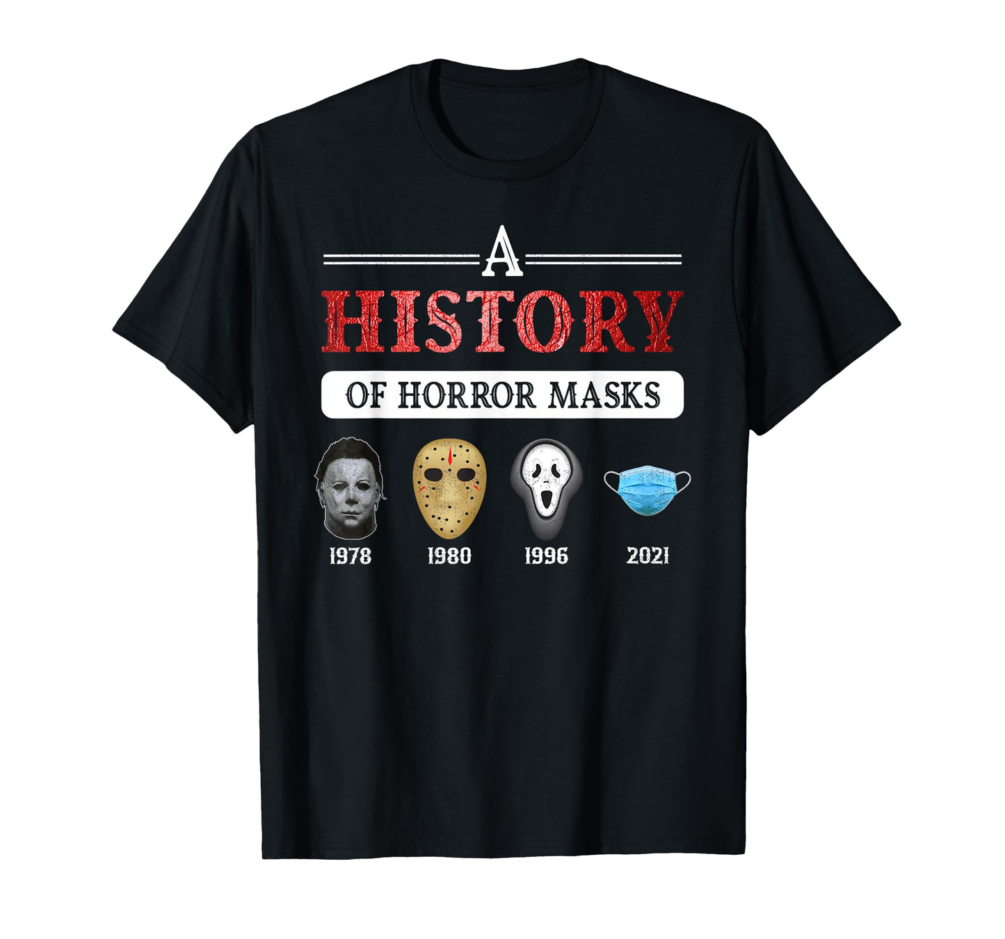 True Crime & Serial Killer A History Of Horror Masks T-Shirt
