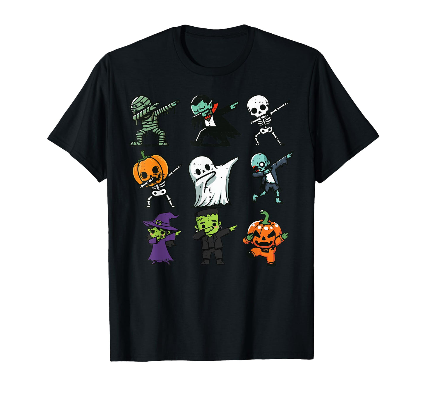 Halloween Ghost Pumpkin Skeleton Dab Costume Boys Girls Kids T-Shirt
