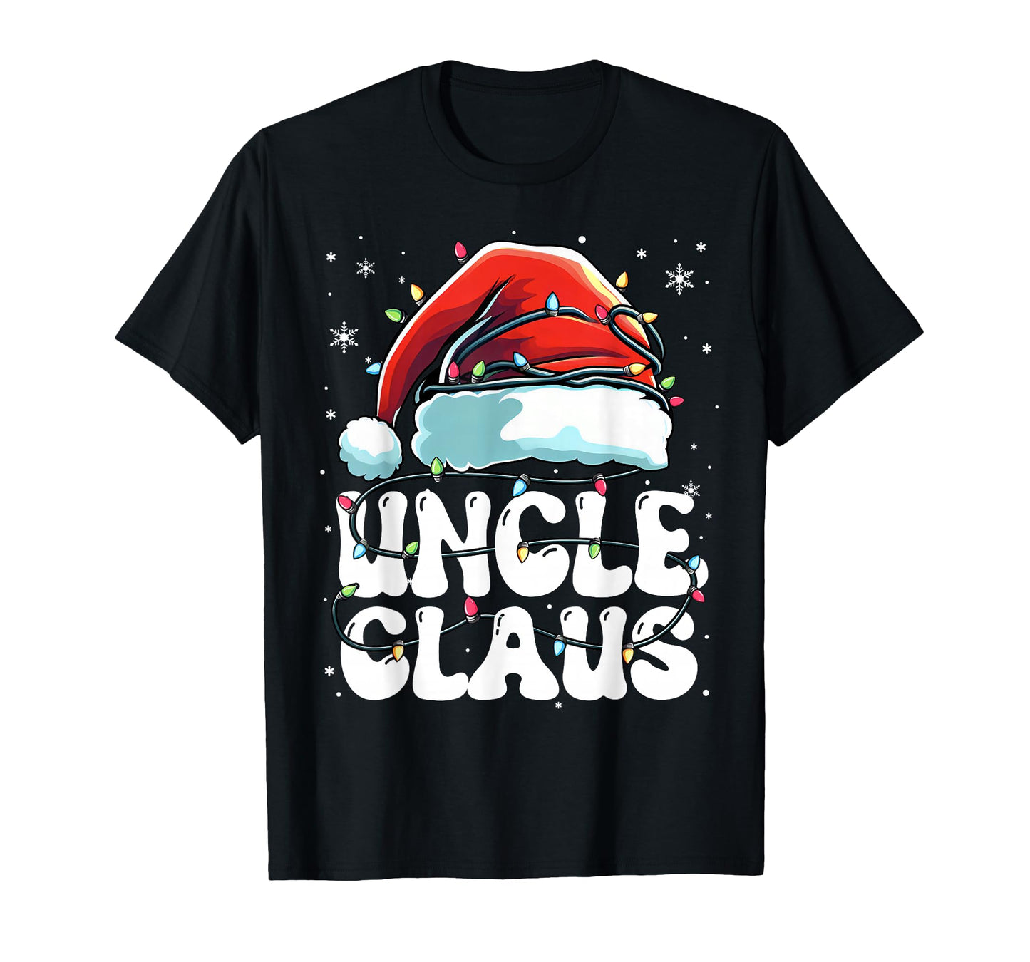 Groovy Uncle Claus Christmas Lights Funny Family Xmas Pajama T-Shirt