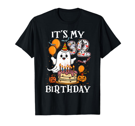 Boo It's My 32nd Birthday Halloween Ghost 32 Years Old B-day T-Shirt
