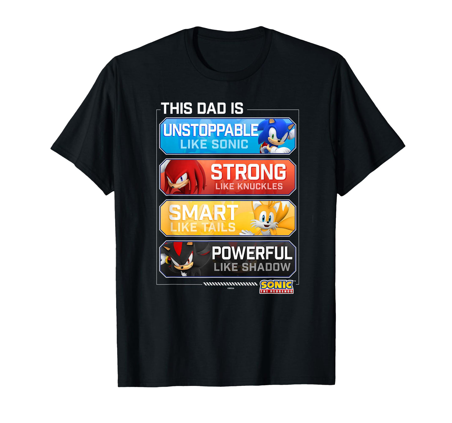 Sonic The Hedgehog Father's Day Unstoppable Strong Smart T-Shirt