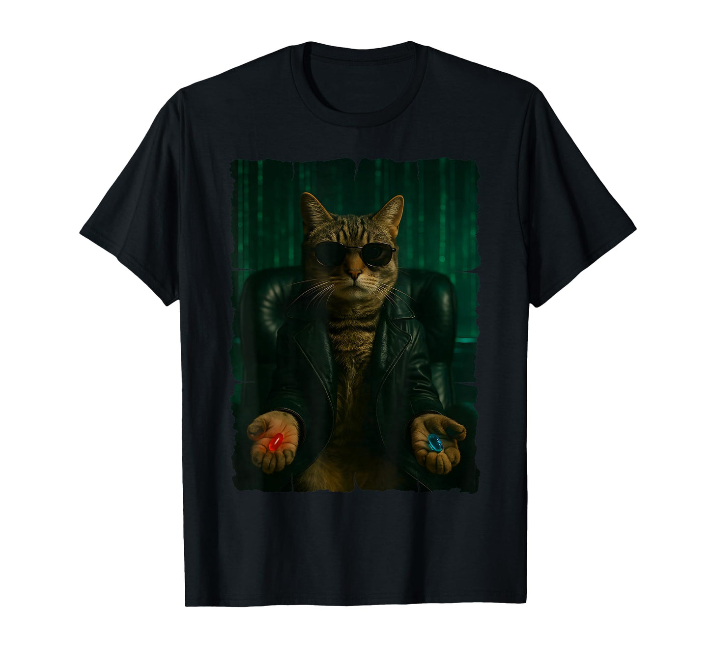 Matrix Cat - Red Pill, Blue Pill T-Shirt