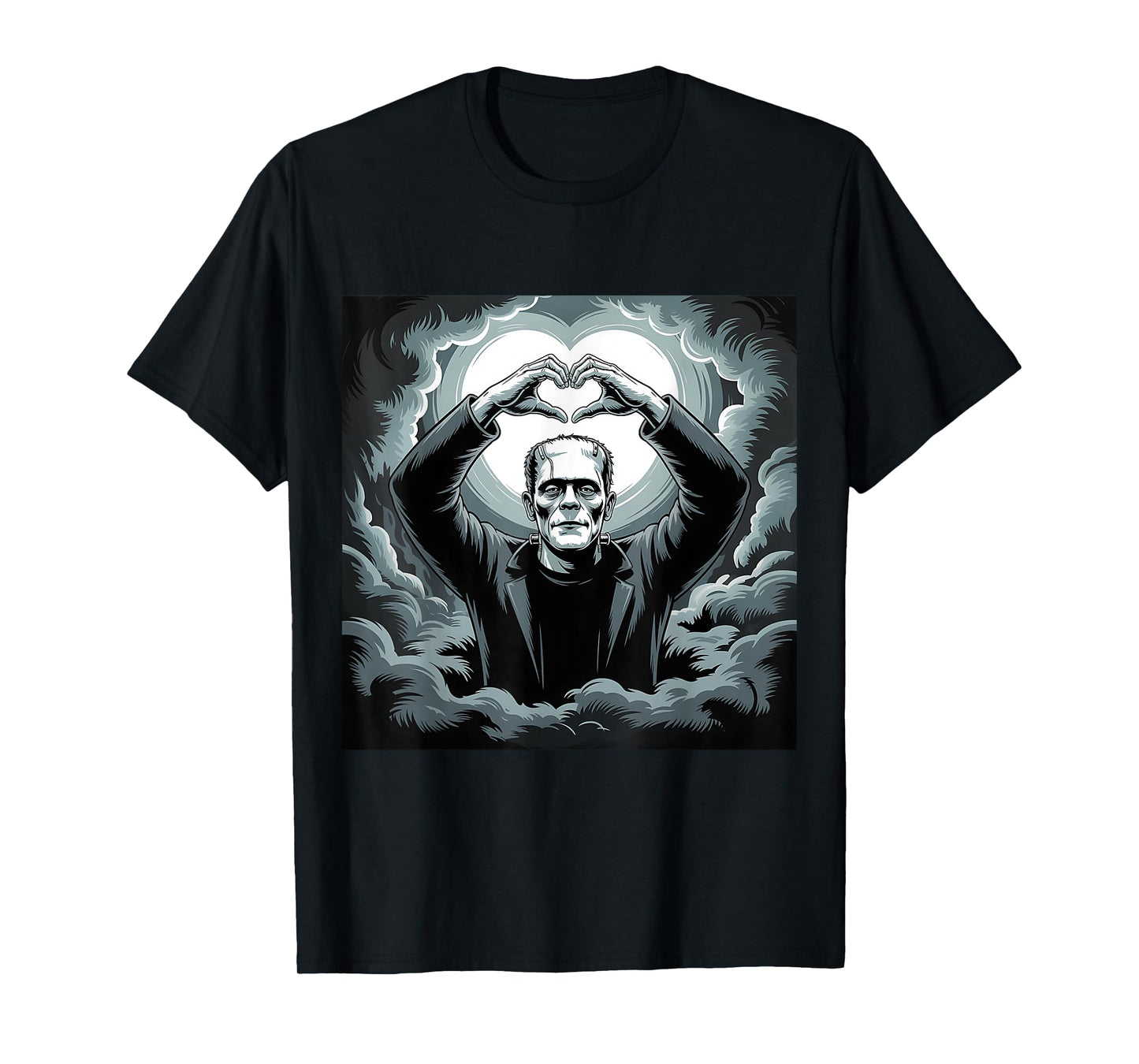 Cute Frankenstein Shirt Heart Hands Halloween T-Shirt