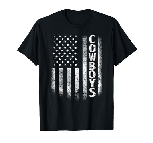 Cowboys USA Flag Patriotic. Design For Men Women Girls Kids T-Shirt
