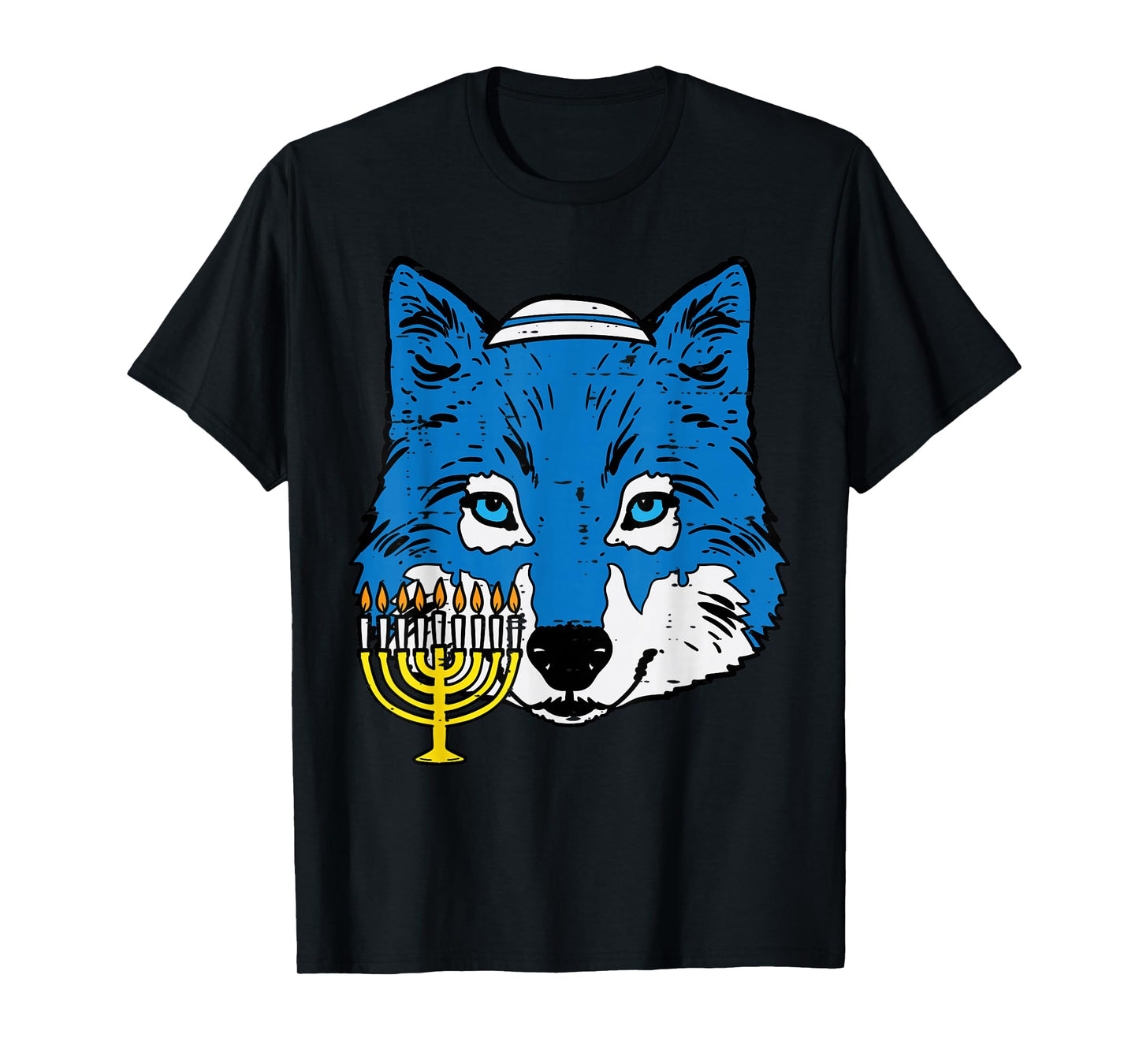 Hanukkah Wolf Chanukah Jewish Men Women Kids Boys Girls T-Shirt