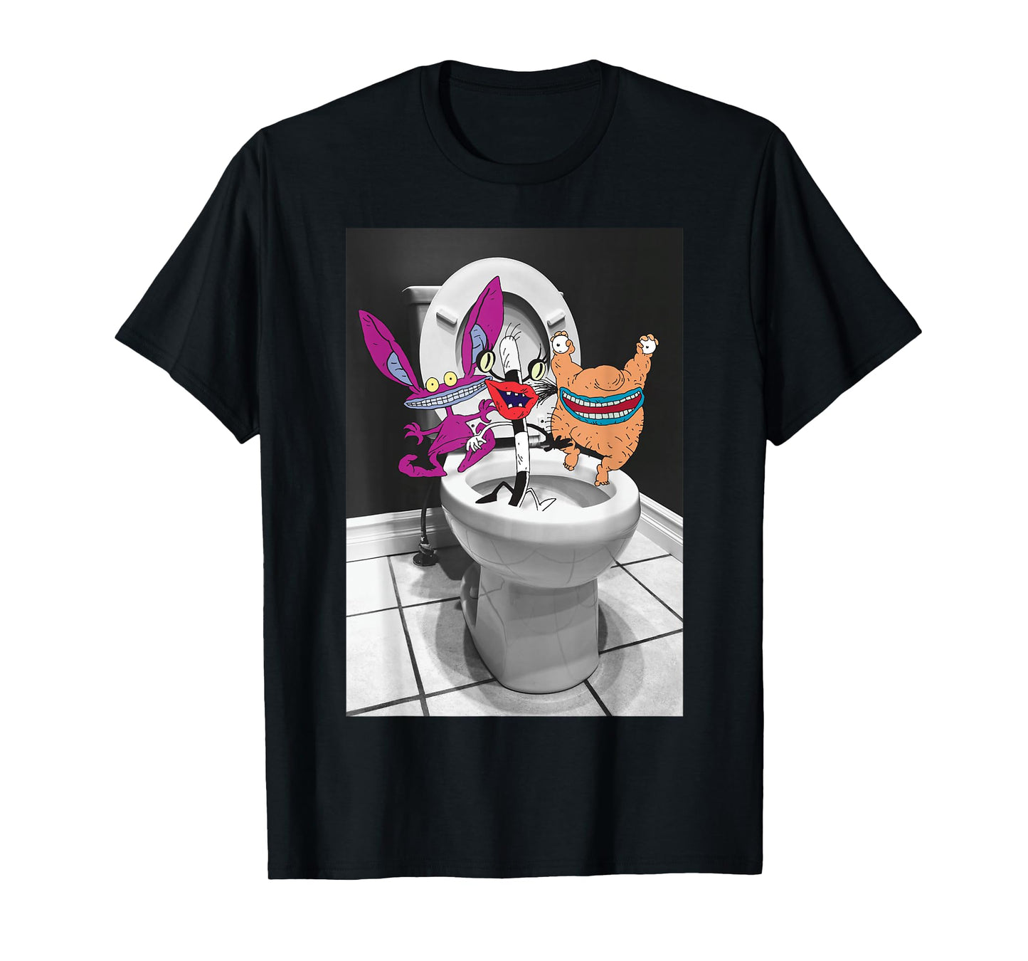 Nickelodeon AAAHH! Real Monsters In Toilet T-Shirt T-Shirt