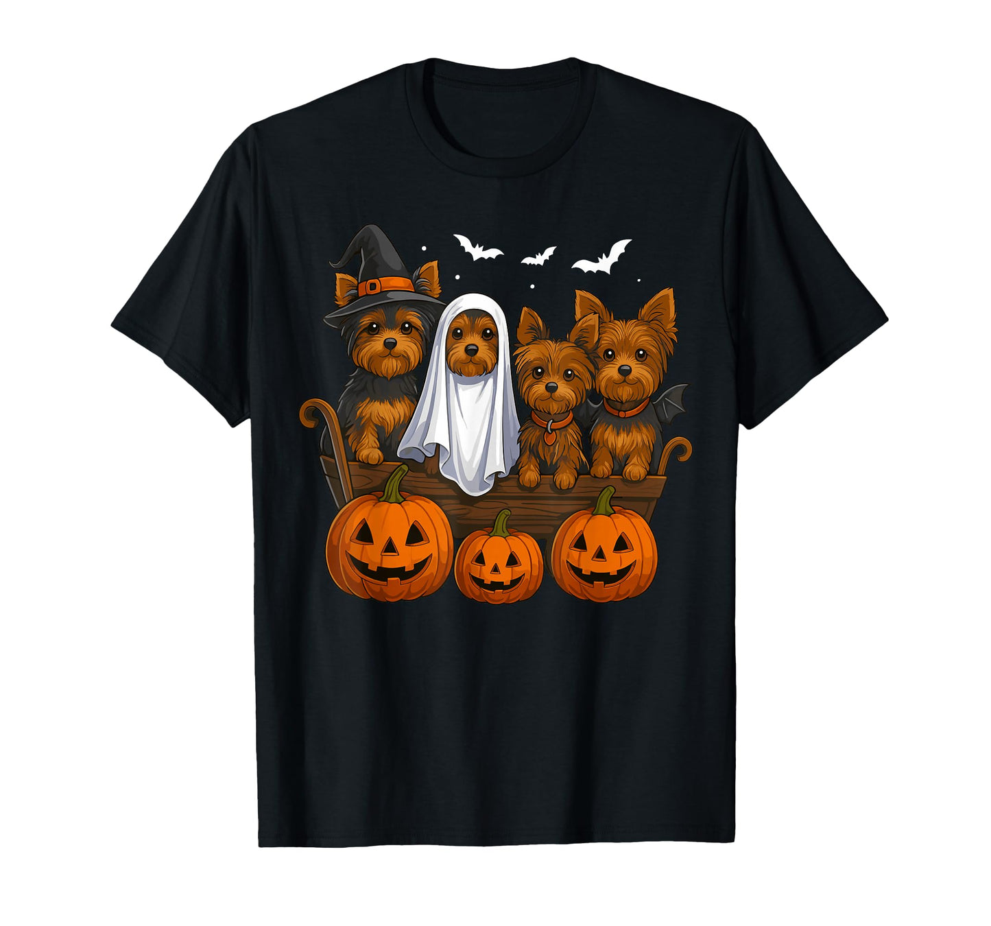 Yorkie Halloween Funny Yorkshire Terrier Dog Trick or Treat T-Shirt