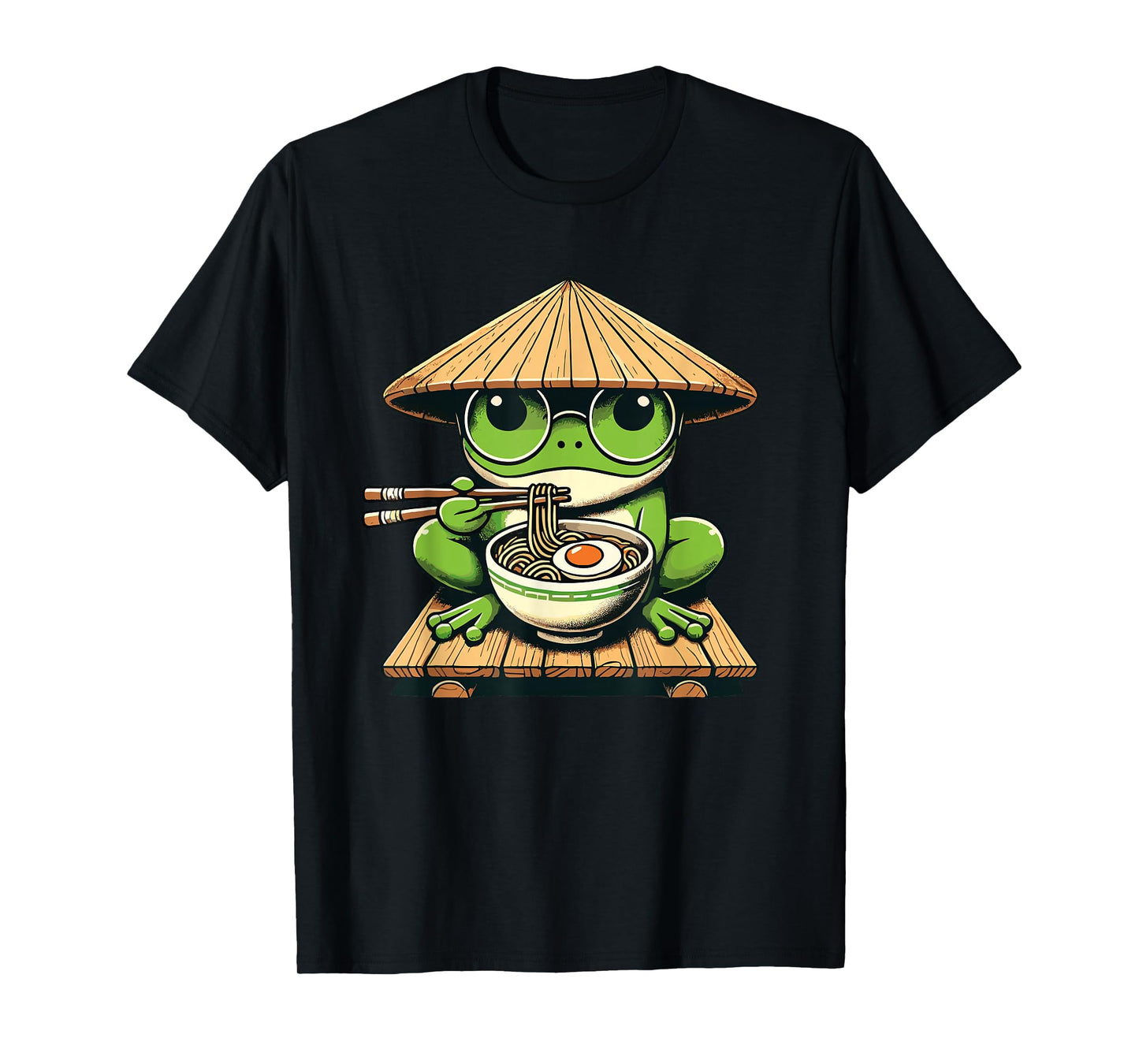 Frog Eating Ramen Noodles, Japanese Kawaii & Anime Lovers T-Shirt