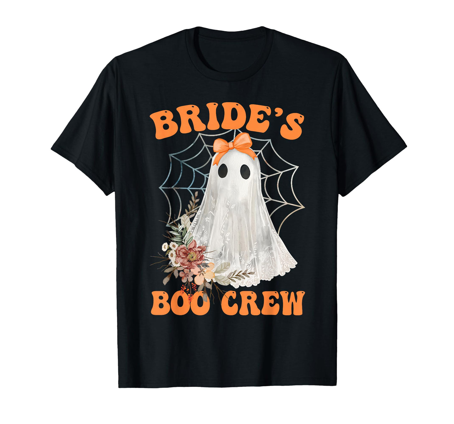 Bride's Boo Crew Bow Lace Ghost Halloween Bachelorette T-Shirt