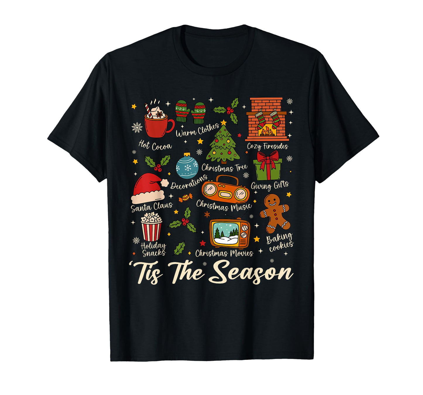 Retro Tis The Season Vintage Christmas Women Men Boys Youth T-Shirt