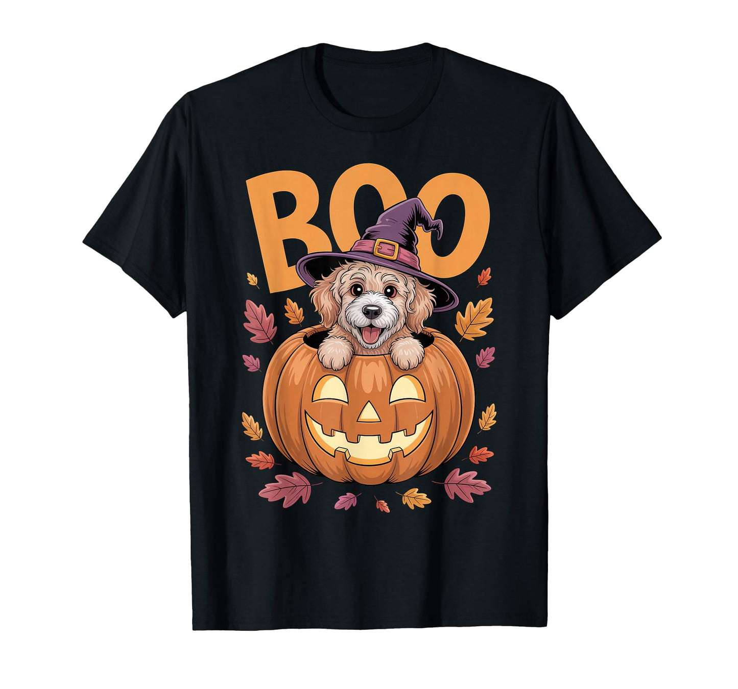 Doodle Costume on Pumpkin Halloween Golden Doodle T-Shirt