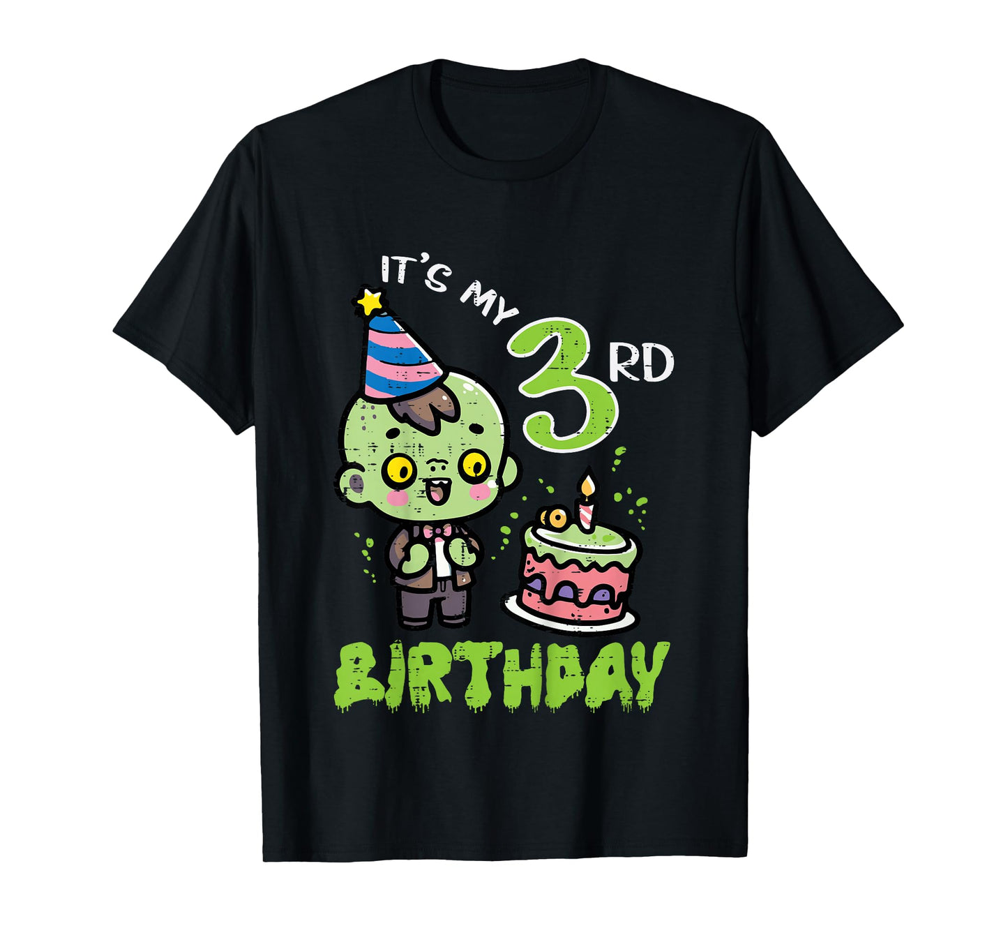 Its My 3rd Birthday Zombie 3 Three Year Old Bday Boys Girls T-Shirt