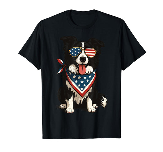 Border Collie USA 4th of July T-Shirt