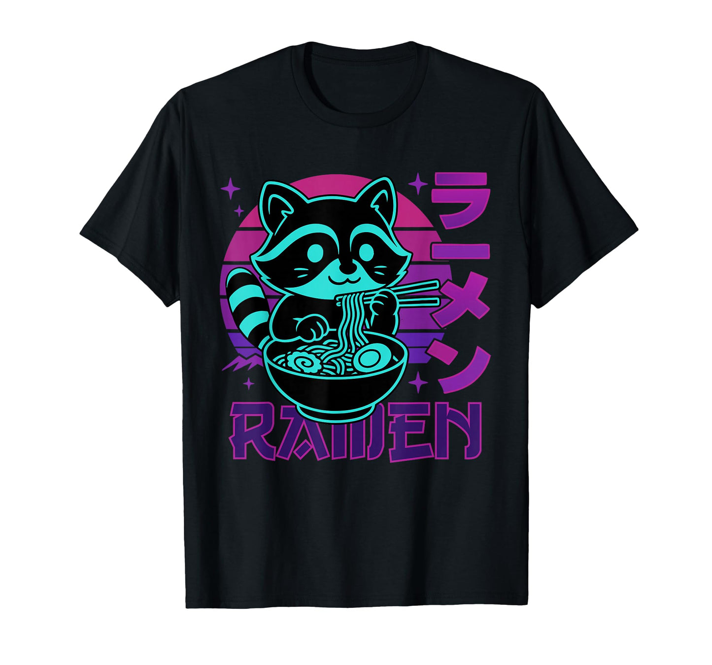 Anime Ramen Raccoon Japanese Noodles Aesthetic Kawaii T-Shirt