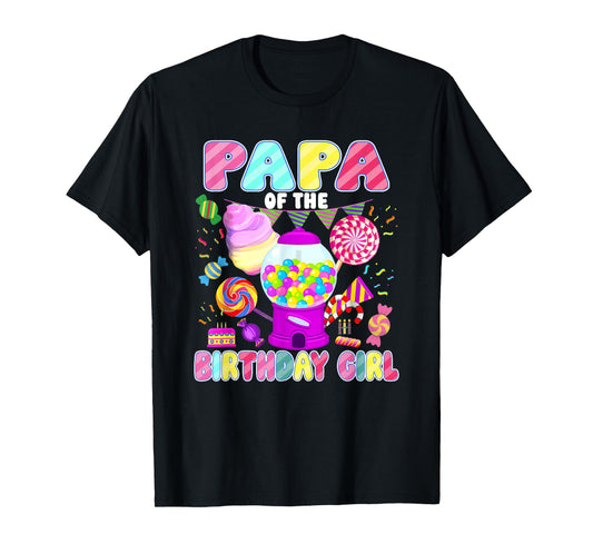 Papa of The Birthday Girl Candyland Matching Family T-Shirt