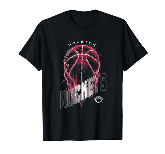 NBA Houston Rockets Lightning Bolt Basketball Logo T-Shirt