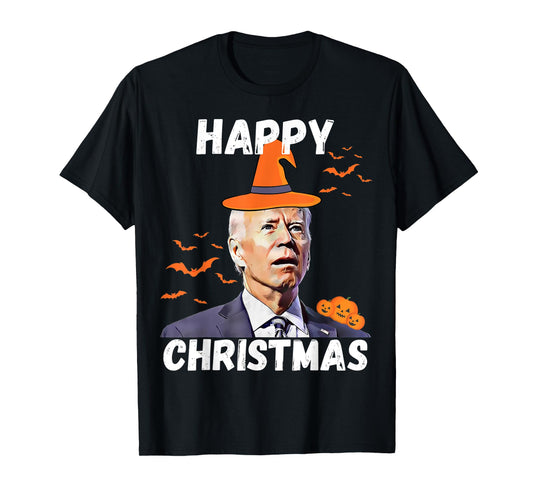 Happy Christmas Funny Joe Biden Confused Halloween Costume T-Shirt