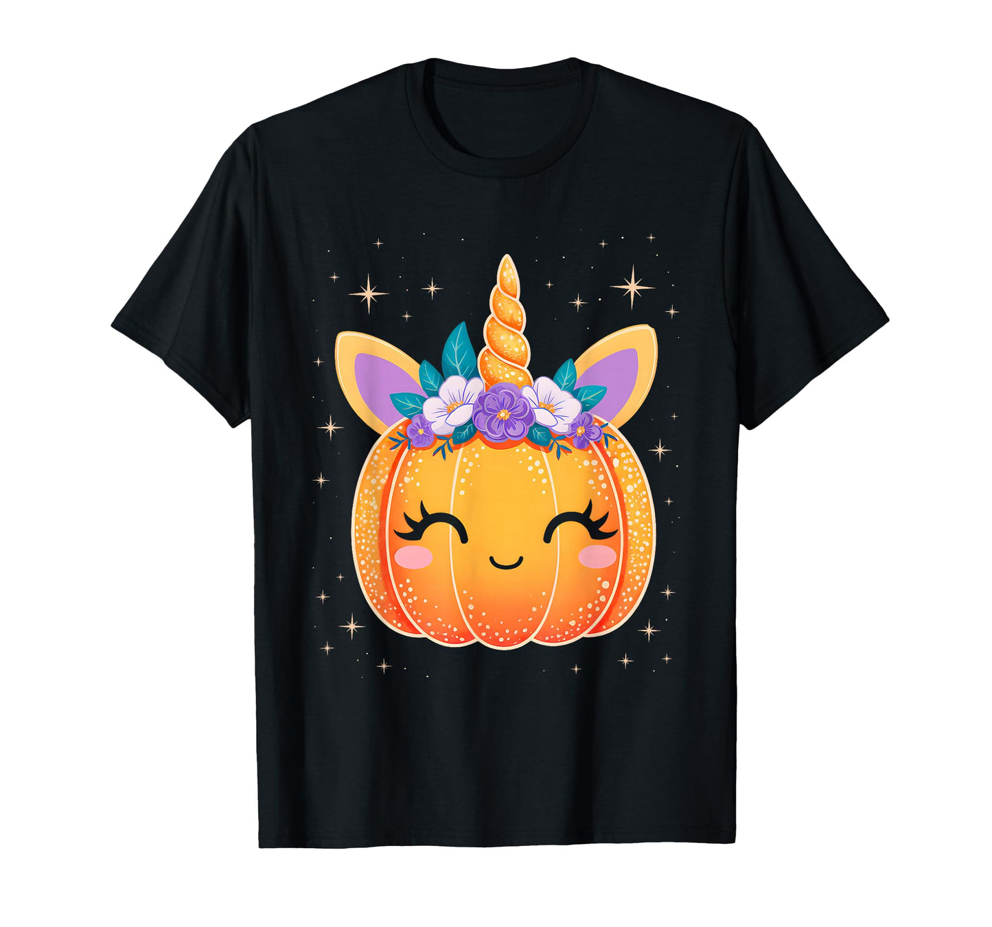 Unicorn Halloween Jack O Lantern Pumpkin Girls Kids Toddler T-Shirt
