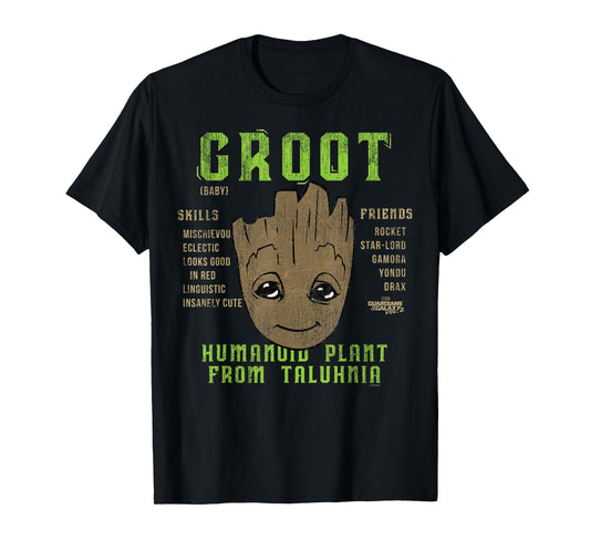 Marvel Guardians of Galaxy 2 Groot Skills Graphic T-Shirt C2 T-Shirt