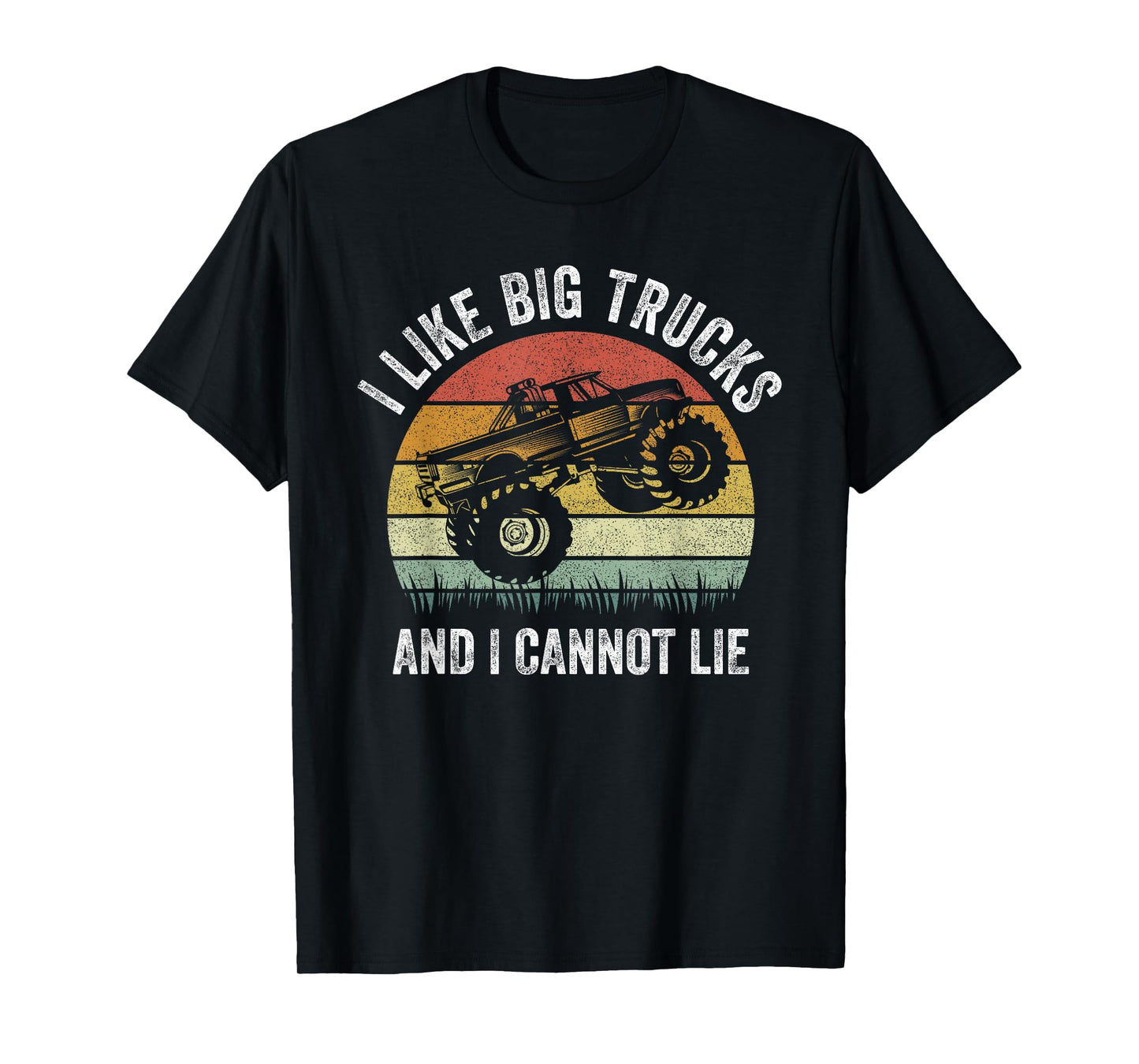 Retro I Like Big Trucks And I Cannot Lie Monstertruck Engine T-Shirt