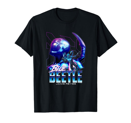 Blue Beetle Jaime Reyes Heroic Neon Outlines Portrait T-Shirt