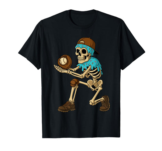 Baseball Lifestyle 101 Apparel Youth Ice Cream Drip Skeleton T-Shirt