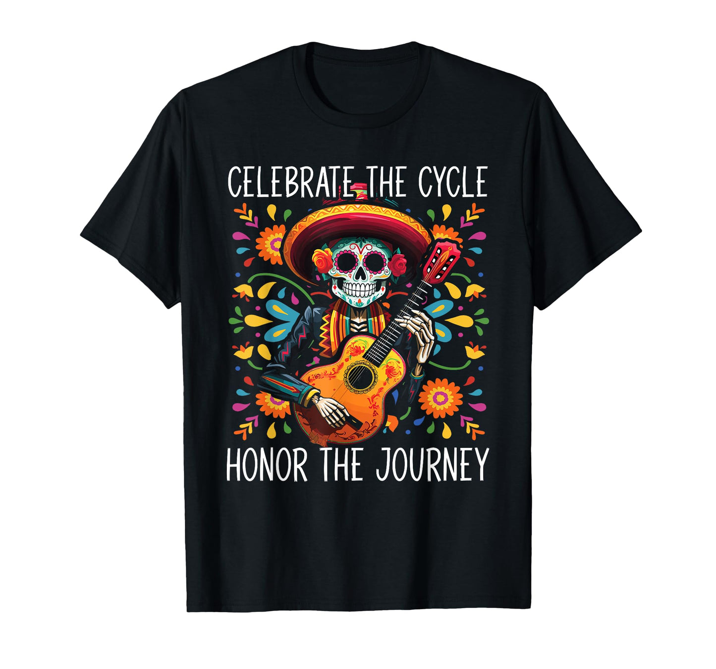 Dia De Los Muertos Sugar Skull Skeleton Mexican Holiday T-Shirt