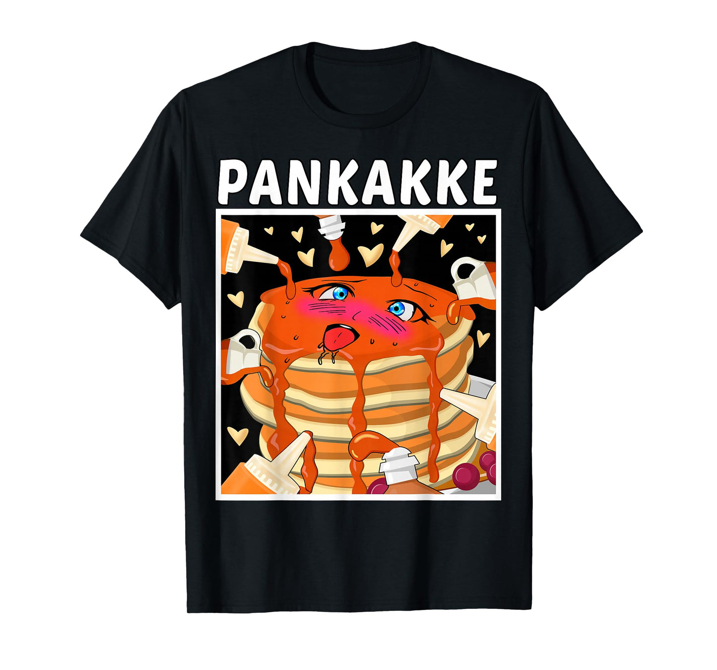 Pankakke - Pancake Breakfast Naughty Anime Waifu Girl Kawaii T-Shirt Small